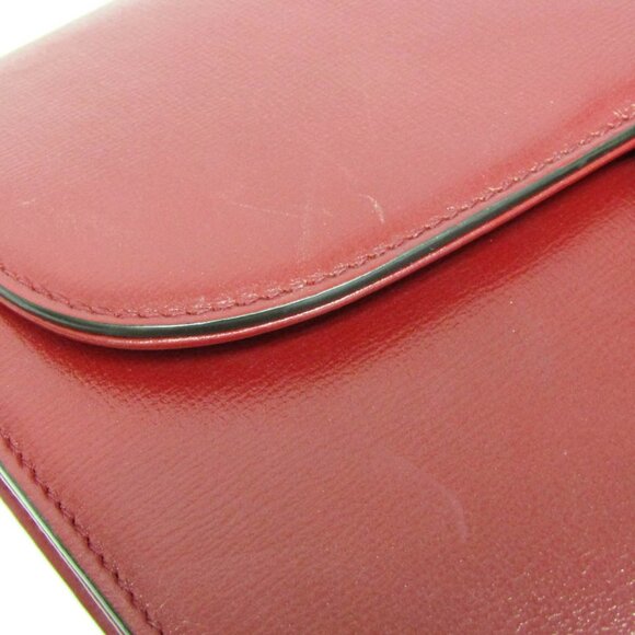 GUCCI Red Leather GG Marmont Shoulder Bag - Picture 6 of 16